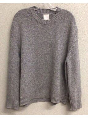 $700 ANINE BING 100% Cashmere CrewNeck Sweater Gray Size Small